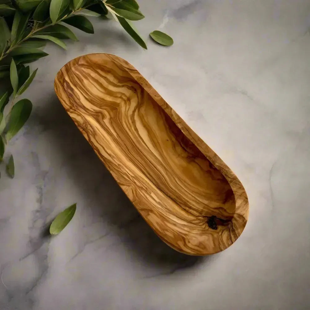 Olivenholz Baguette- & Olivenschale